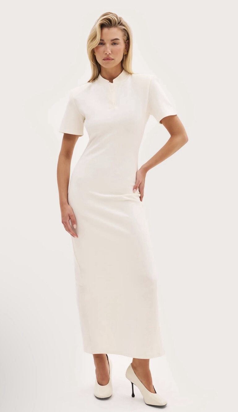 Maebe Power Fitted Power Dress - Cream US 6 Women’s UK 10